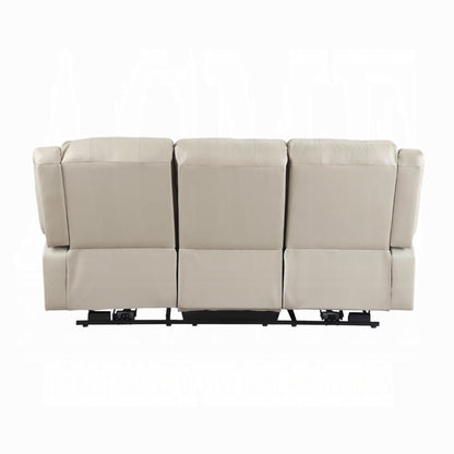 Canapé inclinable électrique Zuru, 198 cm, accoudoirs rembourrés, similicuir beige