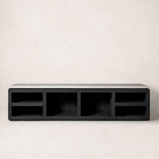 Console multimédia en marbre Sofita - Noir