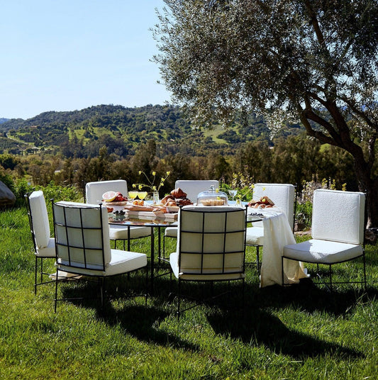 Chaise de salle à manger d'extérieur sans accoudoirs Provence - Boucle