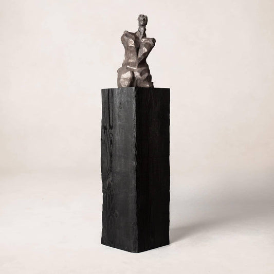 Piédestal de sculpture au fusain - Grand